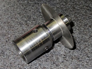 Cutoff saw arbor in Sherline toolholder