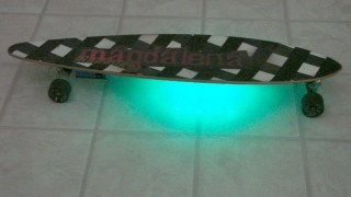 Longboard with variable RGB LED Ground Effect lighting