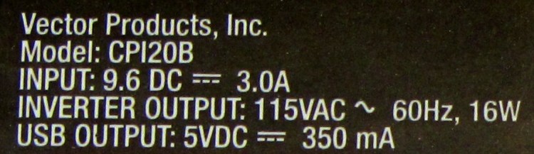 Pocket Power - label specs