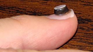 dsc07510 - Neodymium magnet on fingernail Neodymium magnet on fingernail