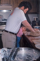 Ed & Karen kneading bread dough - Raleigh 1995-ish