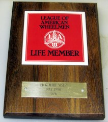 League of American Wheelmen plaque