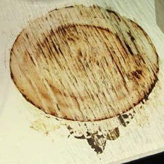 Leaking paint can - residue