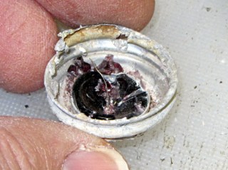 Corroded lamp base