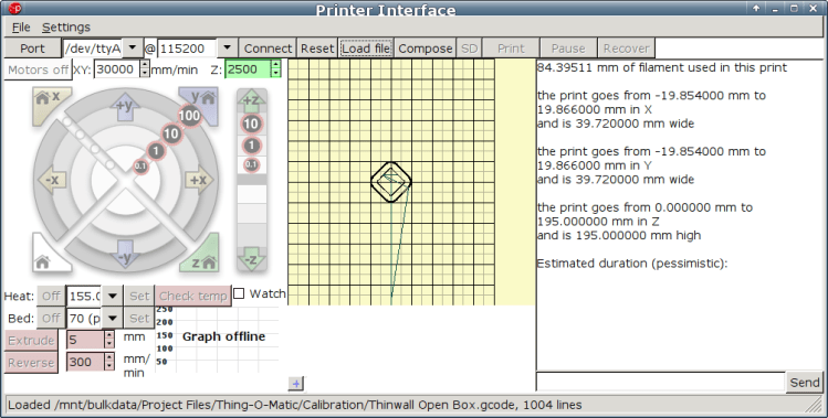 M2 Pronterface - screen shot