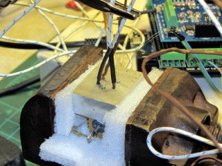 Sensors in heated aluminum block