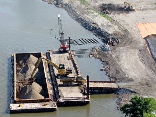 Poughkeepsie waterfront brownfield reclamation - gravel barge