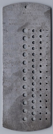 Starret No 185 Time Saver Chart - front
