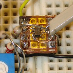 MAX4330 dead-bug style on DIP adapter