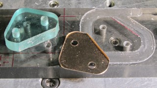 Corner Clip Fixture - rounded-over milled edges