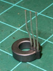 slit FT37 toroid trial fit to SS48-style Hall effect sensor