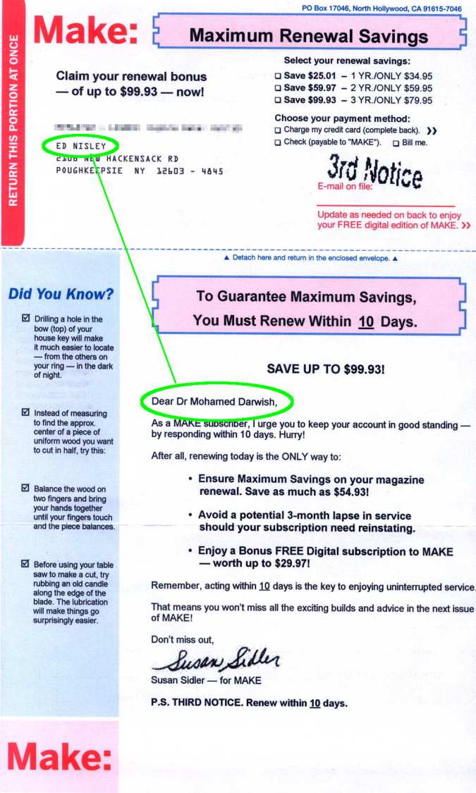 MAKE - address blooper