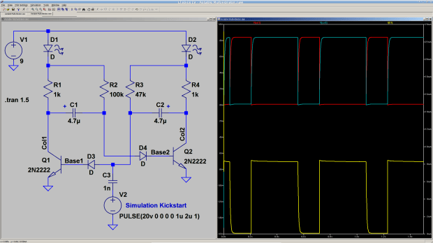 Astable Multivibrator - simulation
