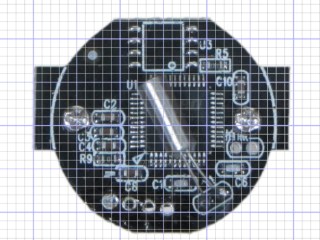 Camera PCB with grid overlay - unscaled