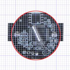 Camera PCB with grid overlay