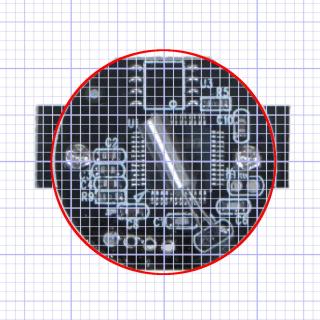 Camera PCB with grid overlay