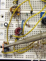 Hall Effect LED Current Control - breadboard detail