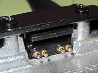 Baofeng UV-5RE radio - battery compartment latch and contacts