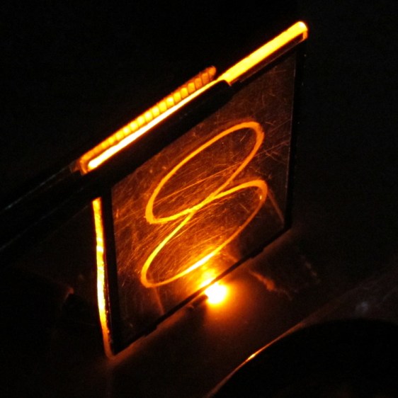 Edge-lit acrylic - top view