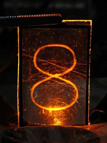 Edge-lit acrylic - front detail