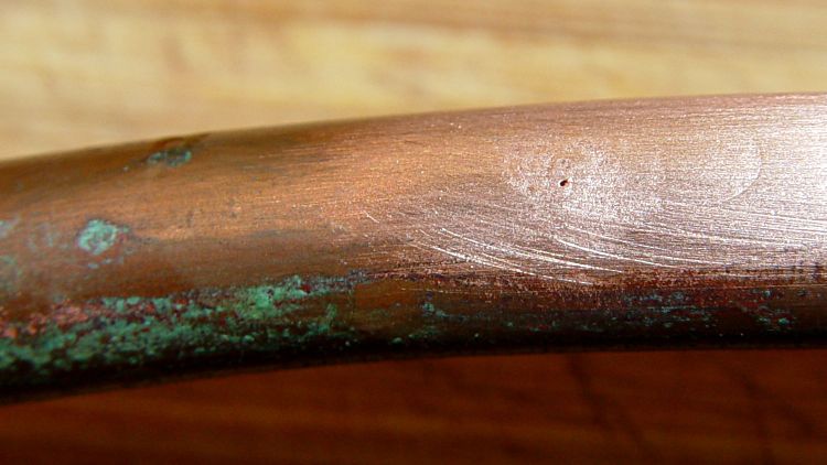 Kitchen faucet - corroded copper tube - pinhole