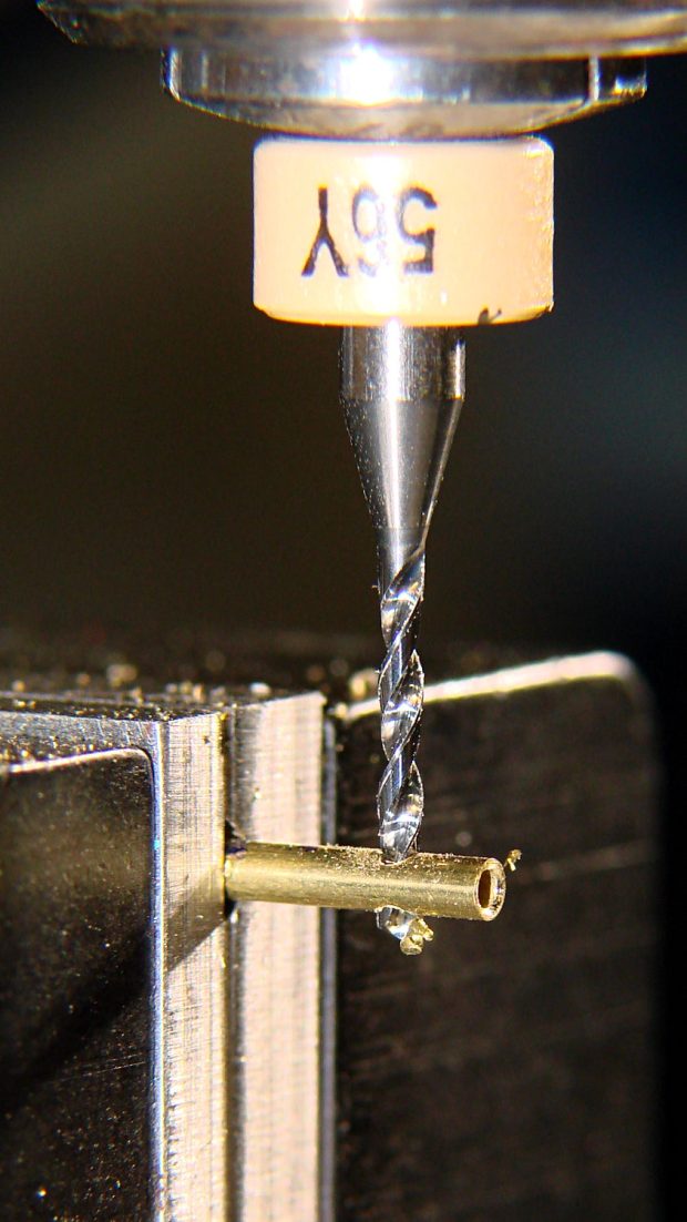 Drilling brass tube