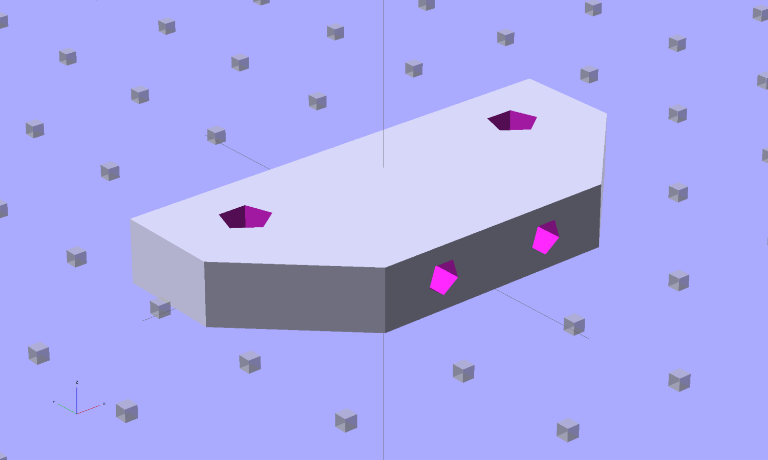 Z-min Front Mount Switch Block - chamfer - solid model