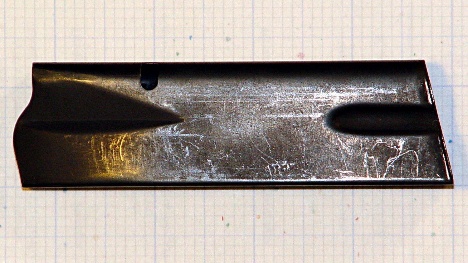 Browning Hi-Power magazine - case on grid paper