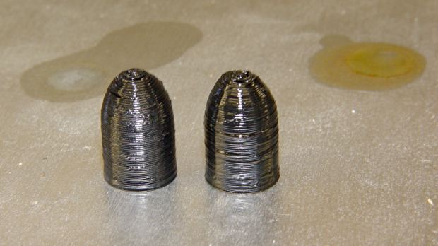 PLA dummy bullets after solvent bath