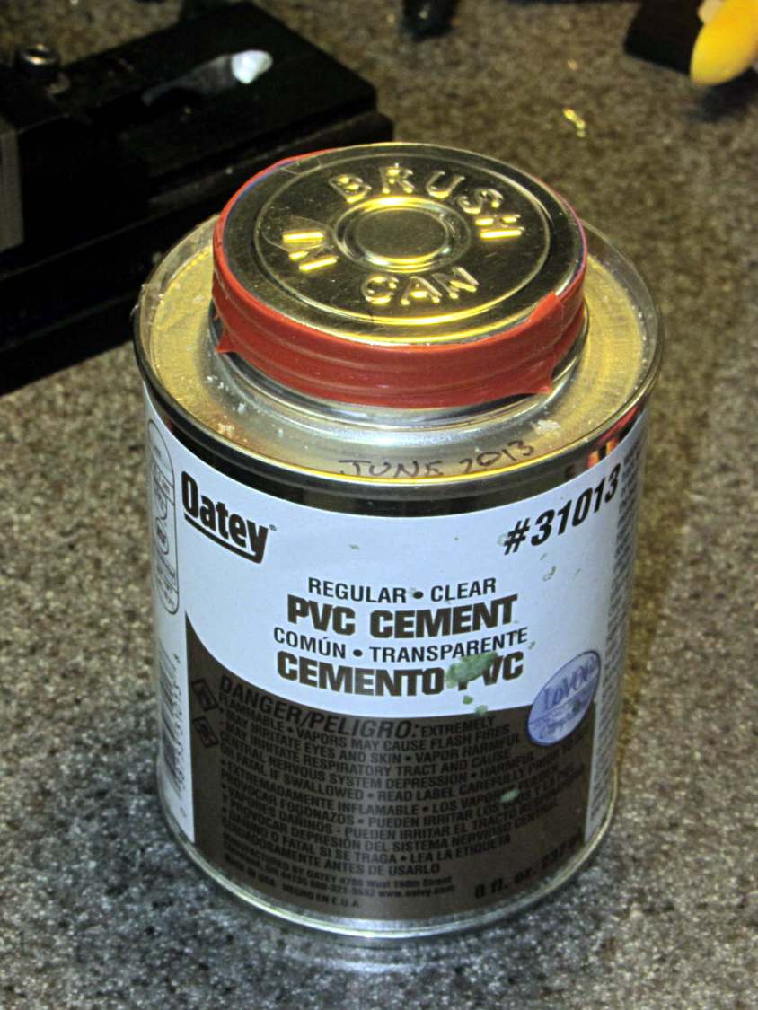 Silicone tape on PVC cement can lid