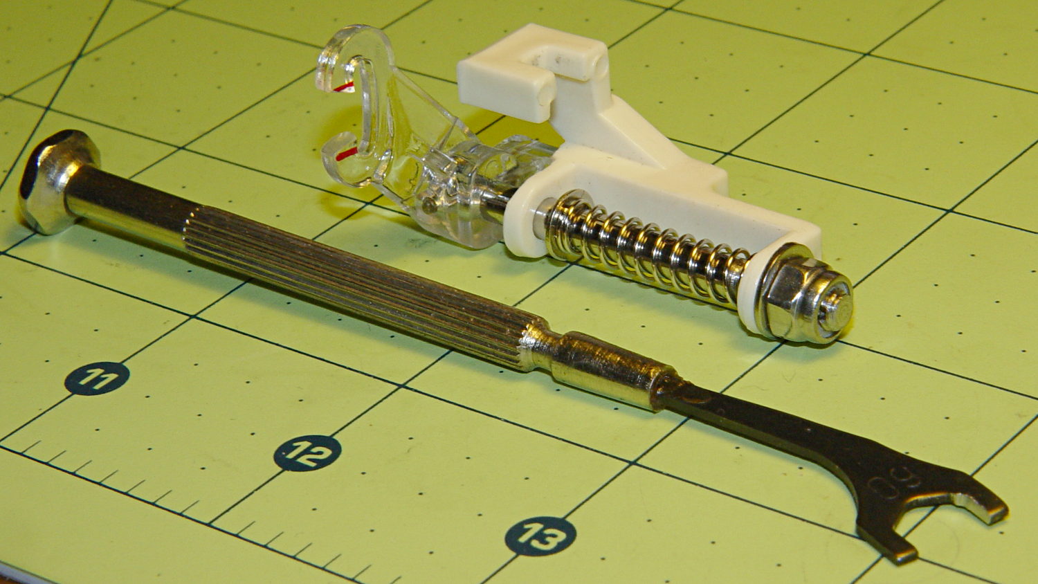 Modified Darning Foot - assembled with wrench