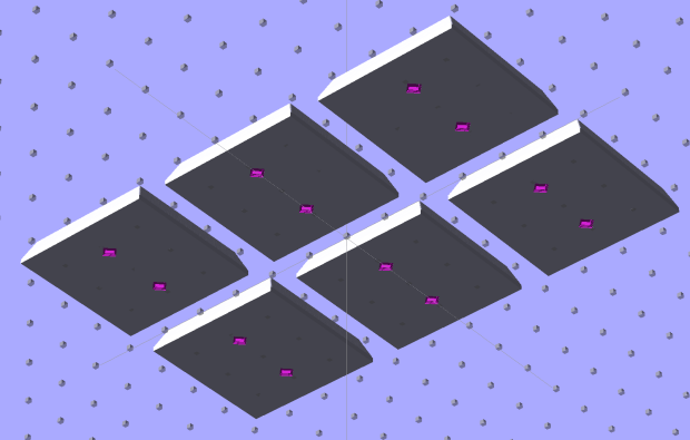SqWr solid model - 2x3 array - bottom