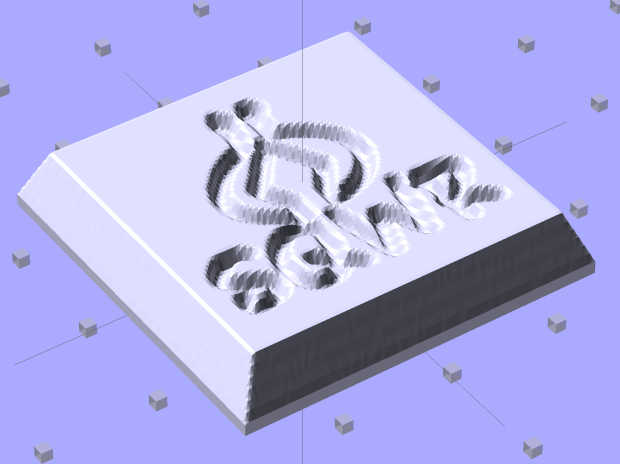 SqWr solid model - OpenSCAD - oblique view