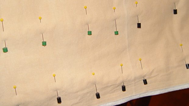 Quilting pin caps - in use