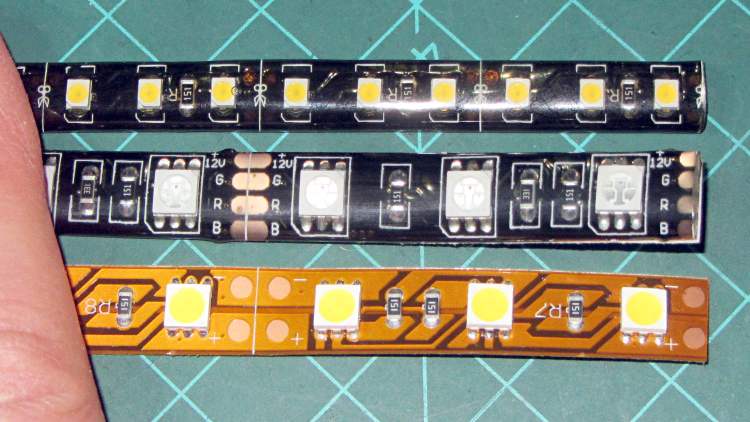 Various LED strip lights