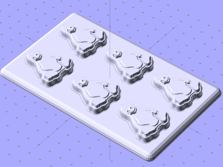Tux Positive Mold Framework - 2x3 array