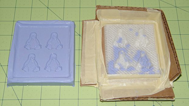 Tux 2x2 mold - opened