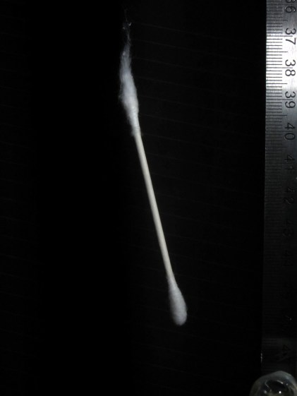 Falling cotton swab