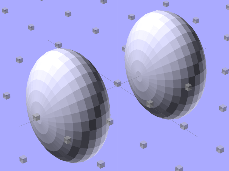 Strip Light Mount - end cap spheroids - whole