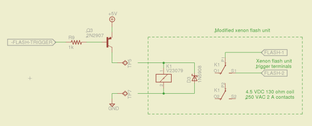 Xenon flash relay driver - schematic