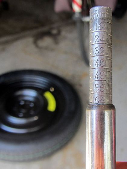 Subaru Forester - as-delivered spare tire pressure