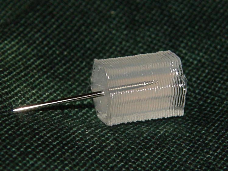 Quilting pin in translucent cap