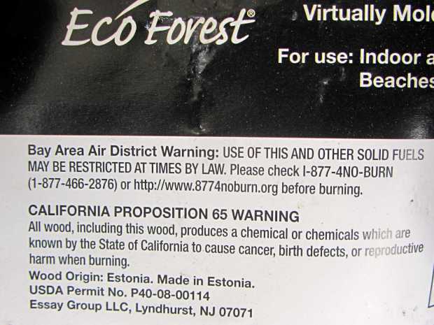 Light-n-Go Bonfire Log - origin label