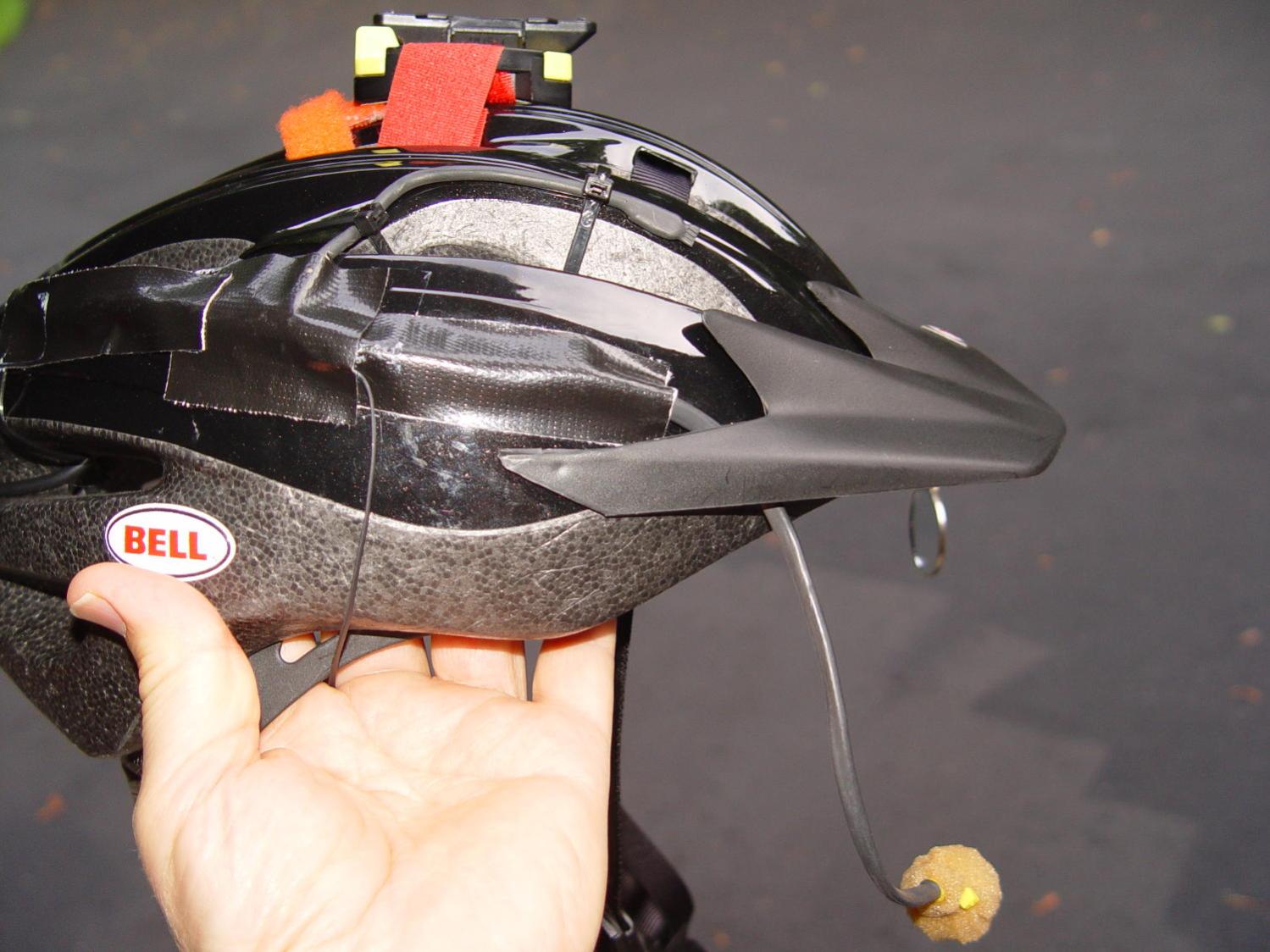 Bike Helmet Mic Boom - installed