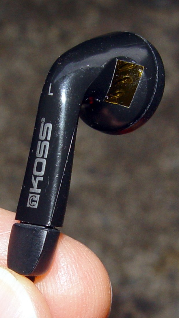 Koss earbud - tape over vent