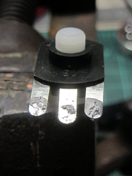 Flashlight switch - bad solder joints