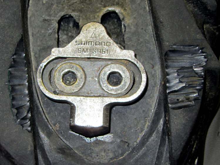 Shimano SPD cleat - trimmed shoe sole