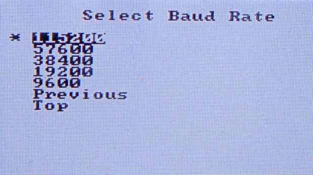 Price Scanner - Baud Rate Selection - detail