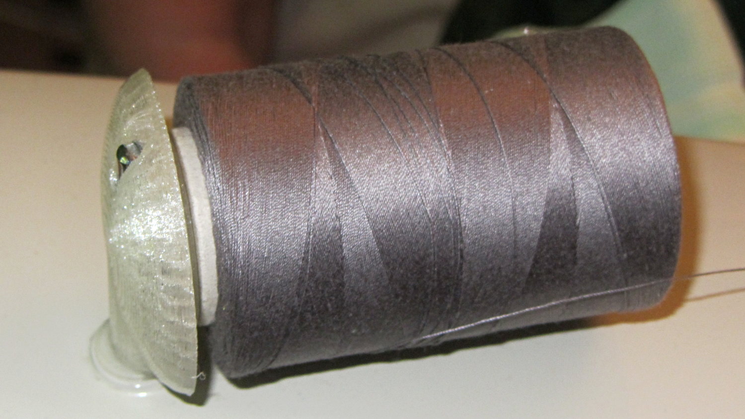 Large spool adapter - on sewing machine