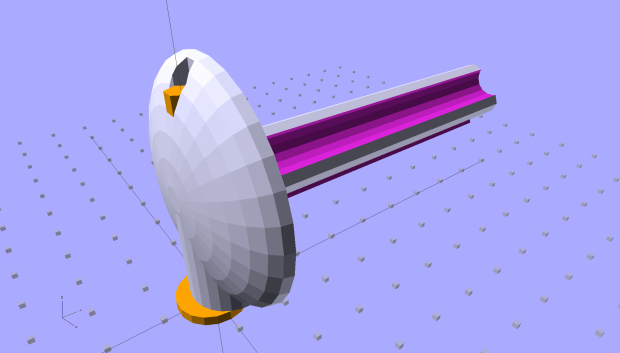 Large Spool Adapter - solid model - mount